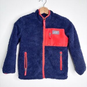 Eddie Bauer Navy Sherpa Fleece Jacket Size XS 5/6 EUC